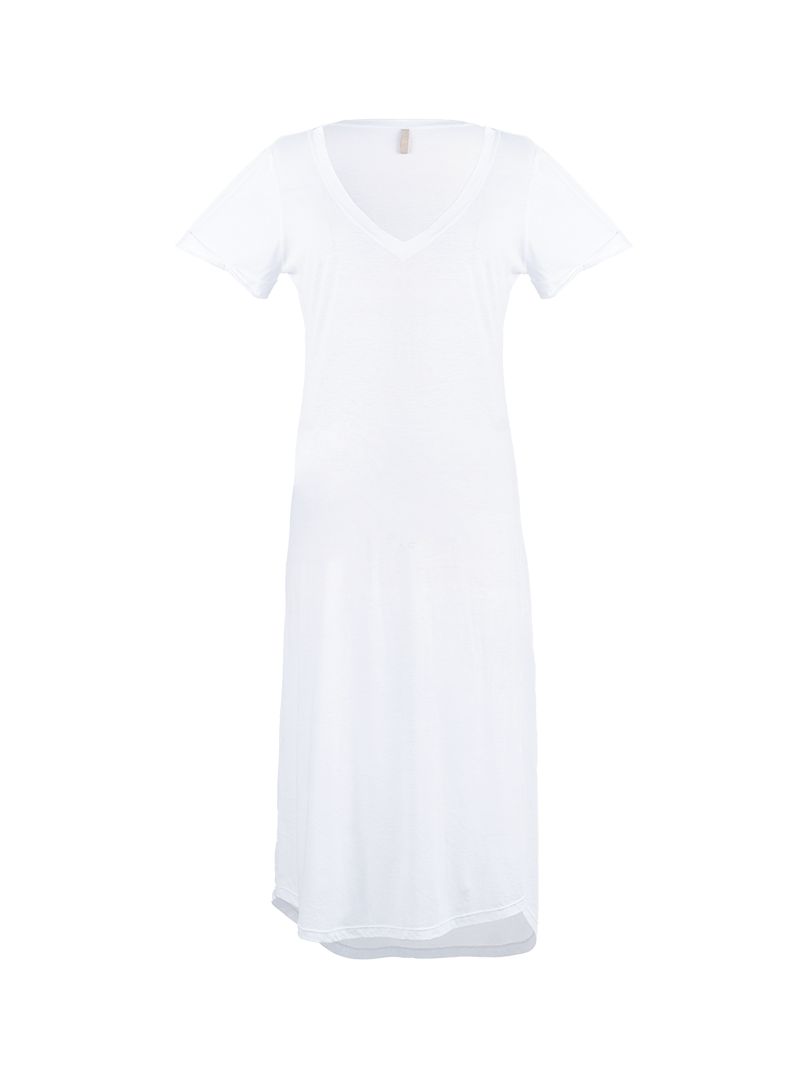 Elea Midi Dress in White - ghost front view