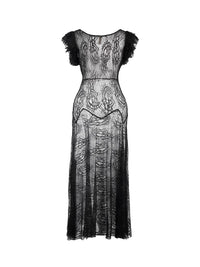 Fortuna midi lace black dress - ghost back view