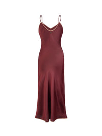 Melody Slip Dress in Wine - ghost back view