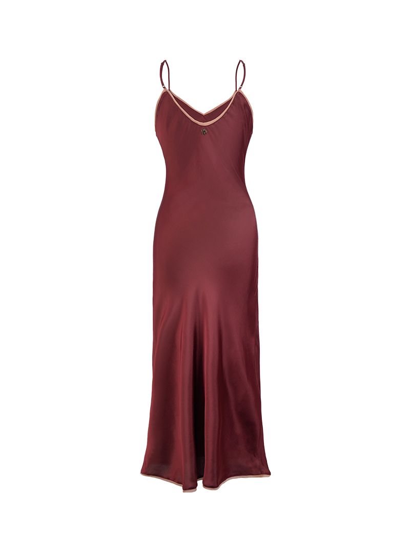 Melody Slip Dress in Wine - ghost back view