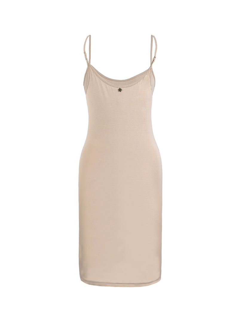 Slip Mini Dress in Nude color - ghost back view