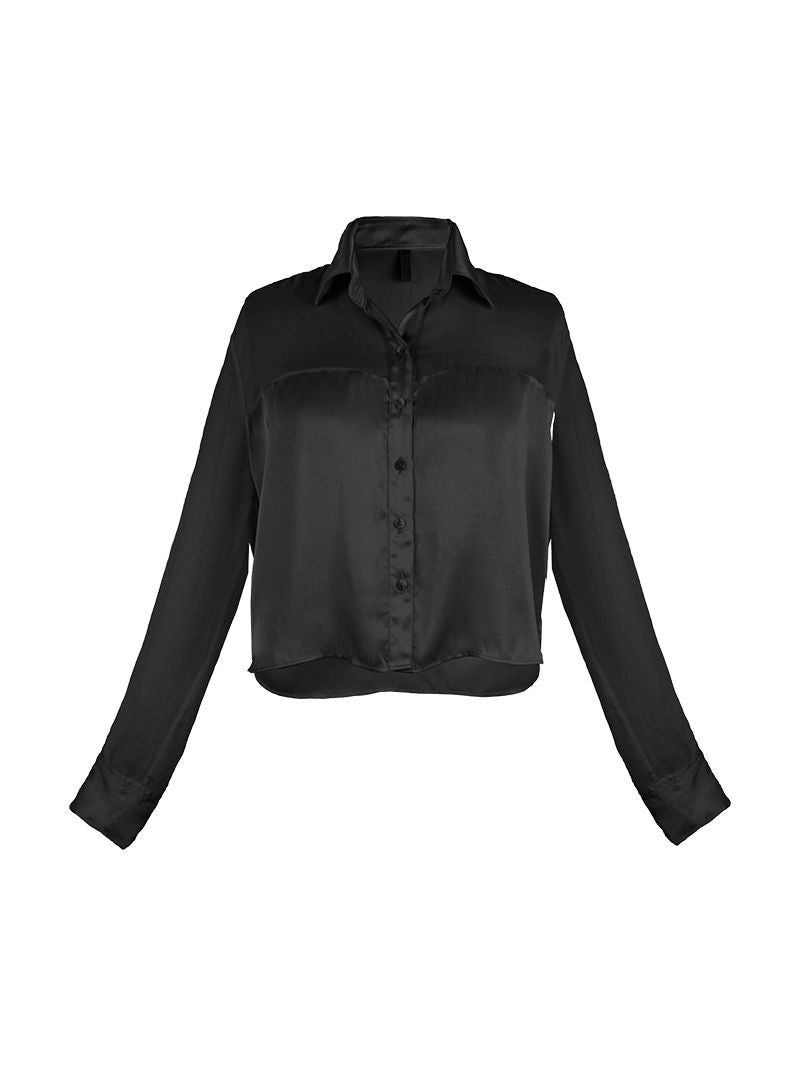 Josie top in black - ghost front view