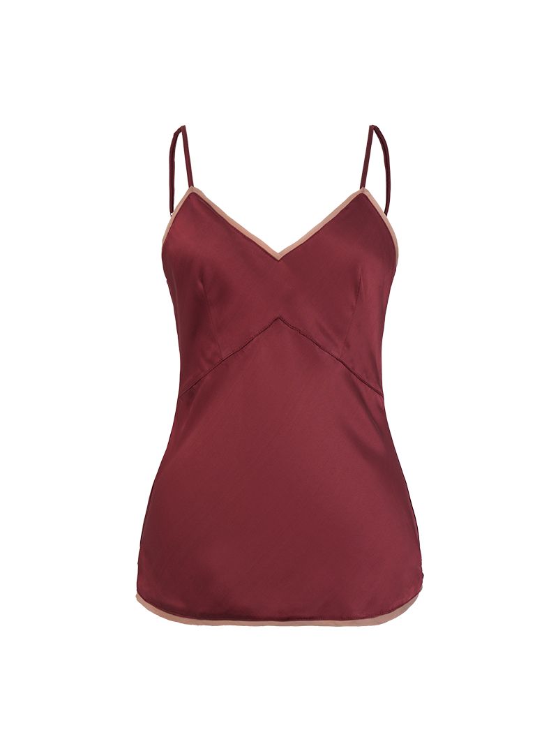 Melody Top in Wine color - ghost front view