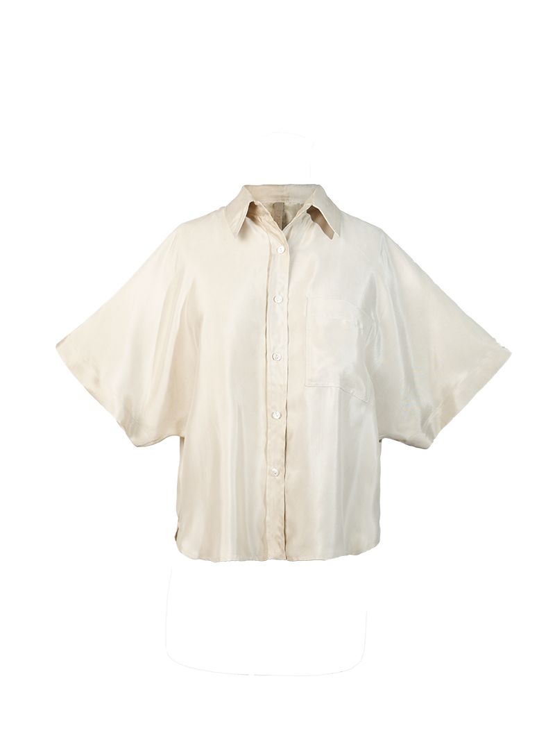 Paris shirt in beige - front ghost view