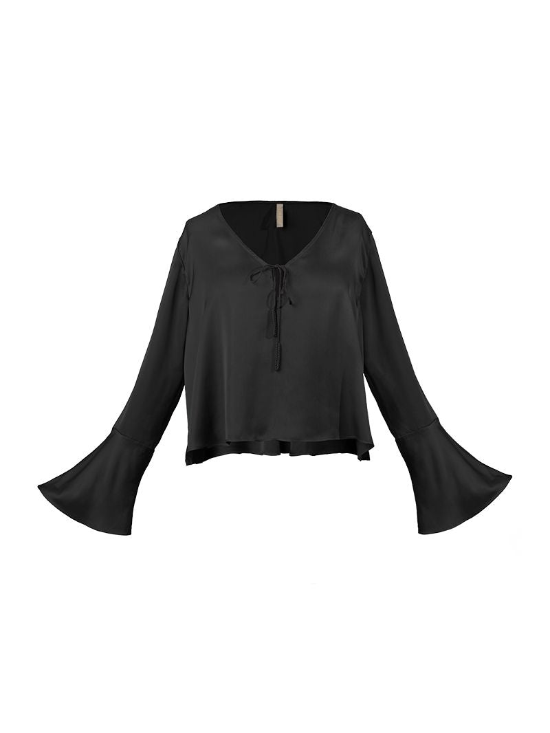 Rama Top in Black - ghost front view 
