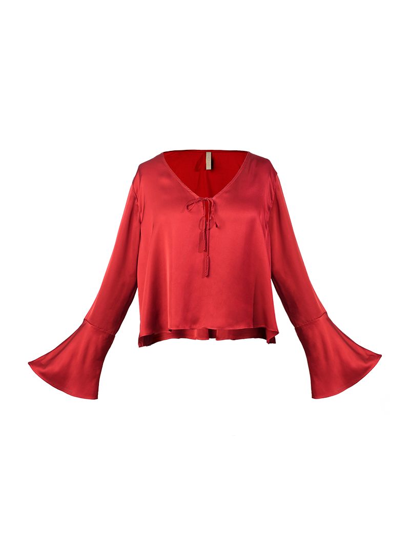 Rama Top in Red - ghost front view 