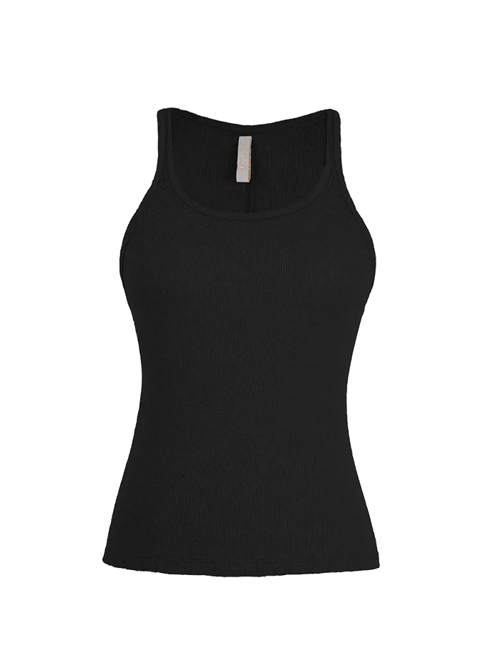 Rib Tank Top Black