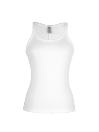 Rib white tank top - ghost front view