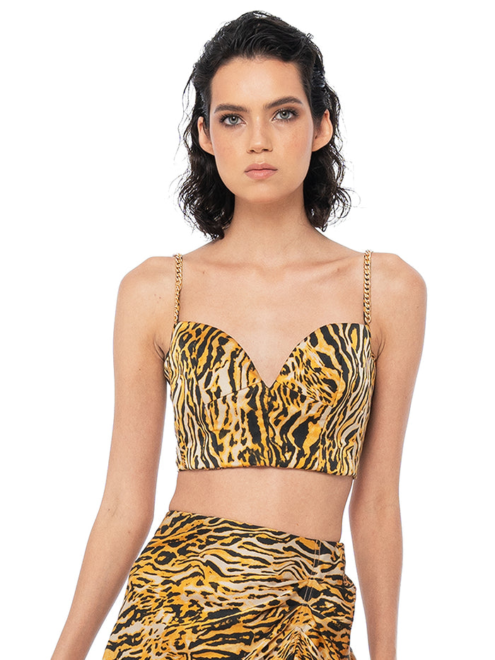 Willow Tiger Print Bustier Top