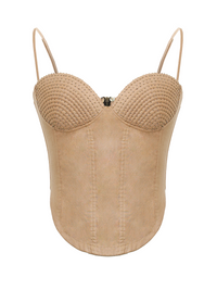 Wood Bustier Top