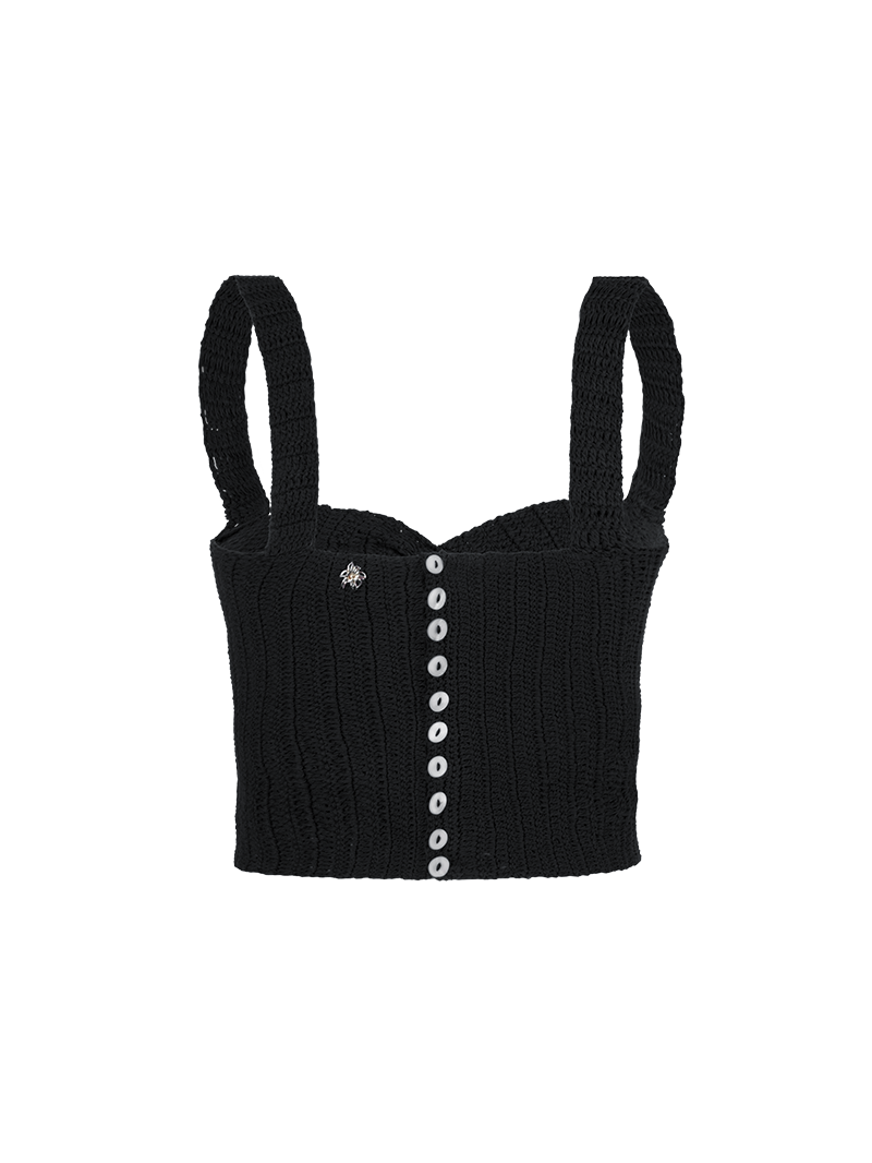 Alix top in black - ghost back view