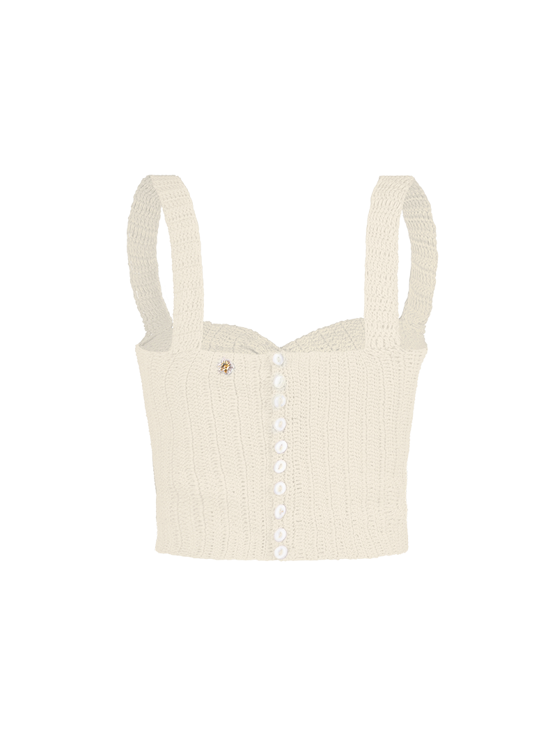 Alix top in Vanilla - ghost back view