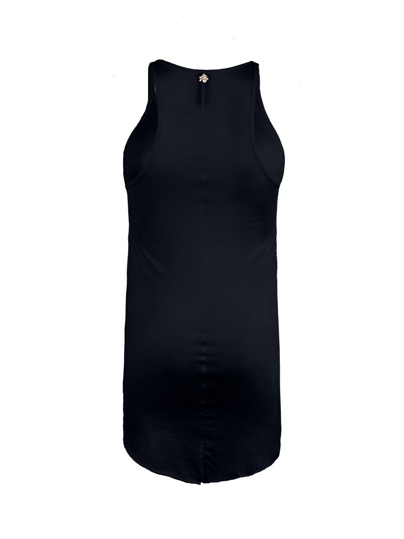 Freya rib top black - ghost front view