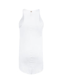 Freya rib top white - ghost front view