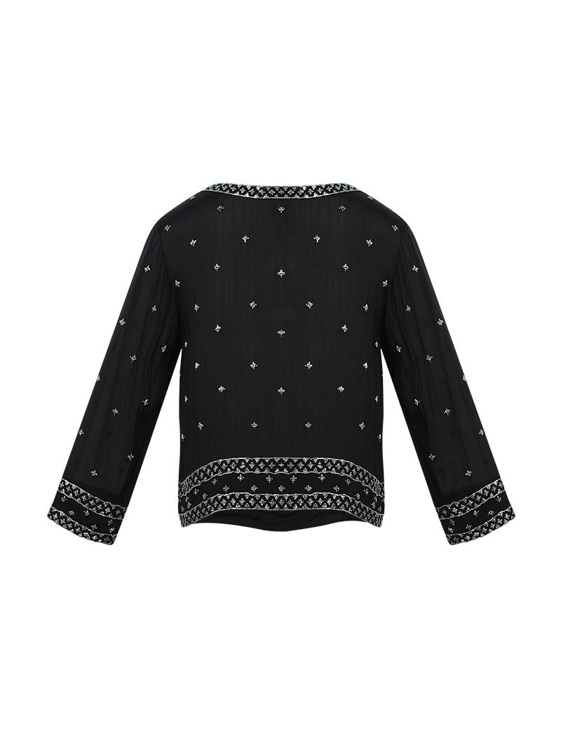 Giselle beaded black top - ghost back view