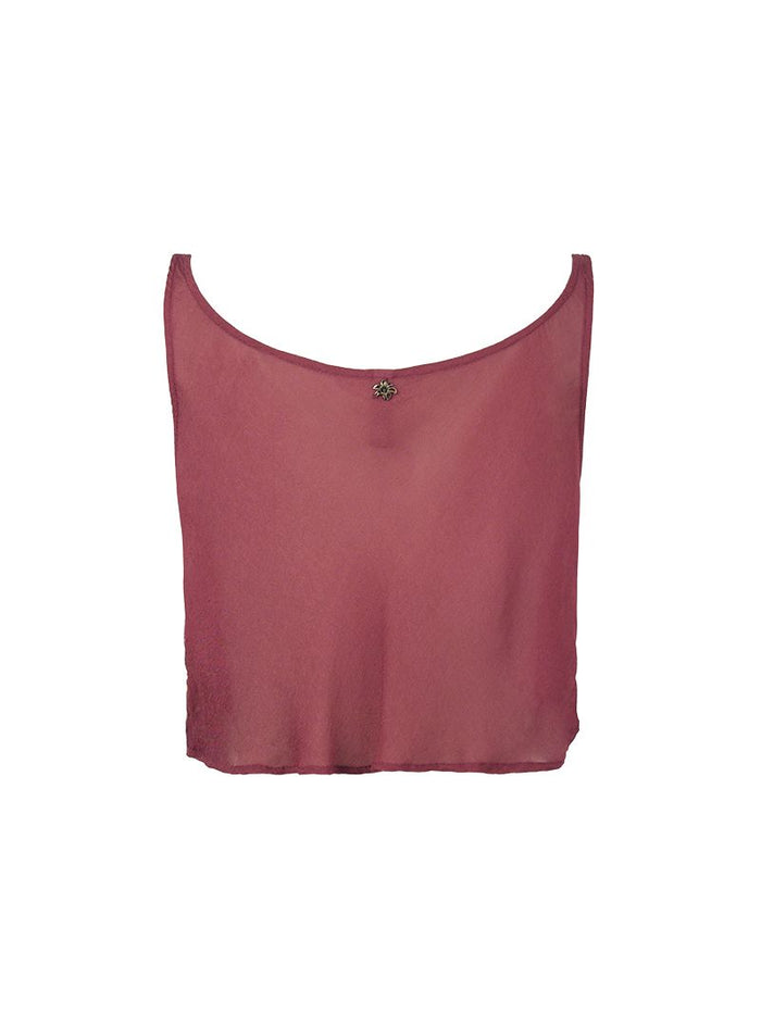 Hora Beaded Mini Top in Wine - Ghost Back View