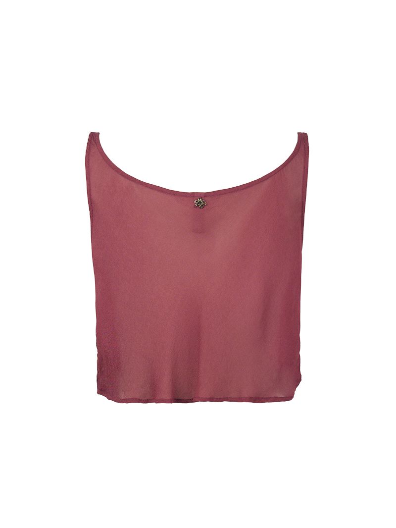 Hora Beaded Mini Top in Wine - Ghost Back View