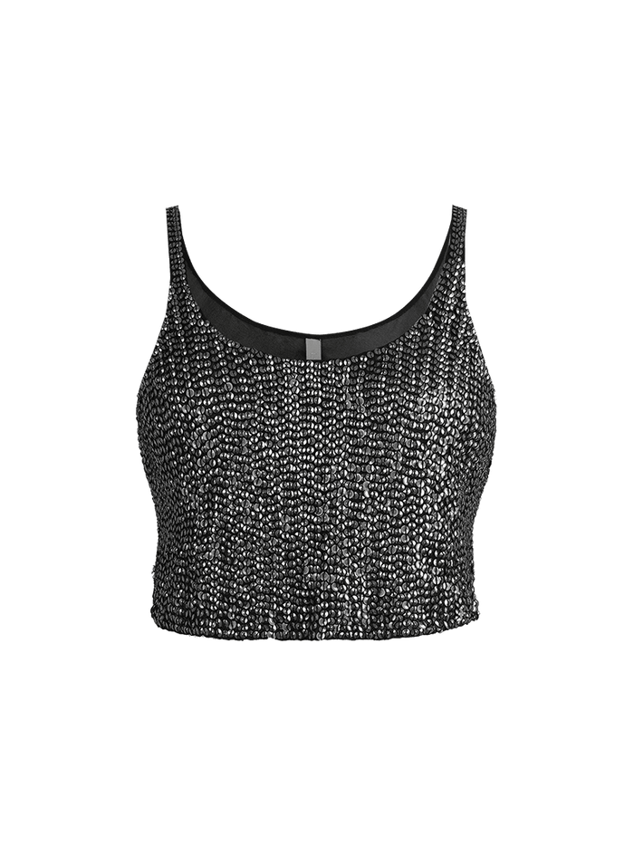 Hornet Beaded Top Black - ghost front view