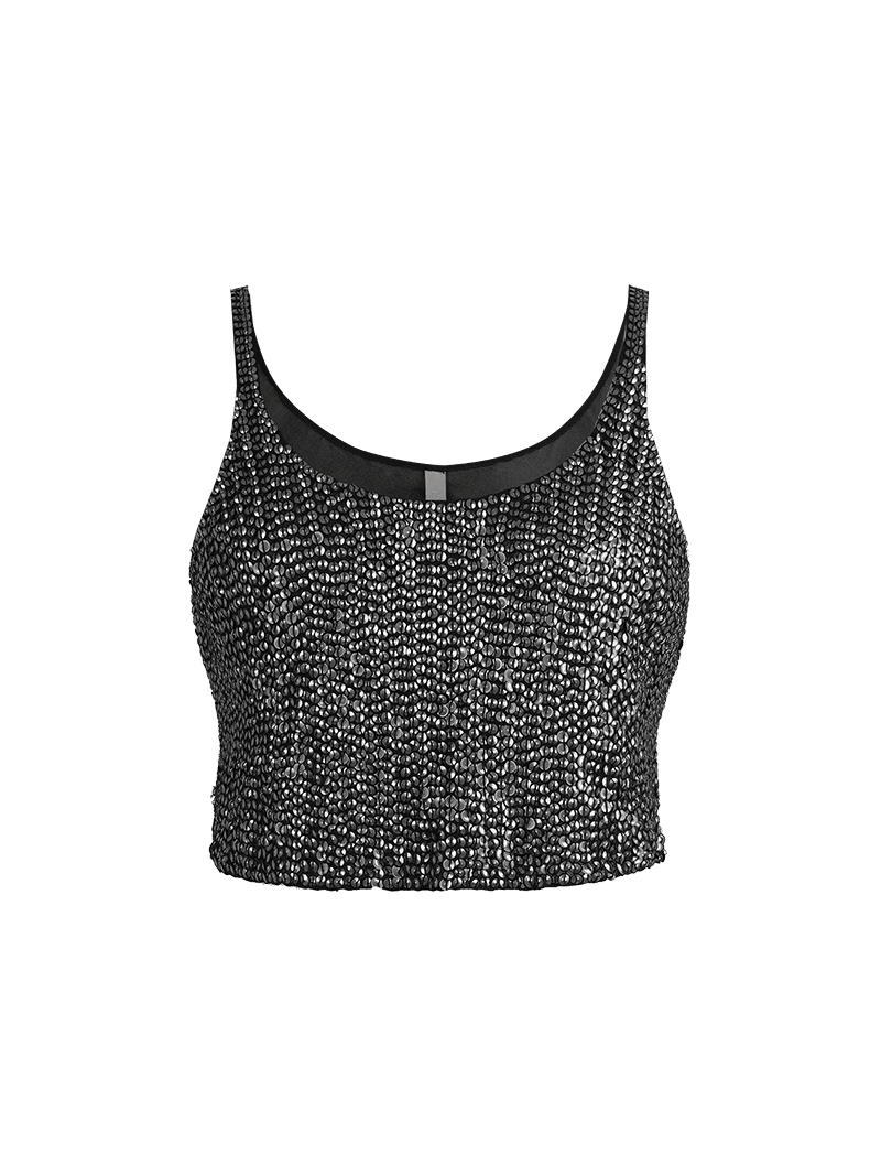 Hornet Beaded Top Black - ghost front view