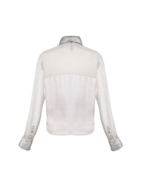 Josie top in light grey - ghost back view