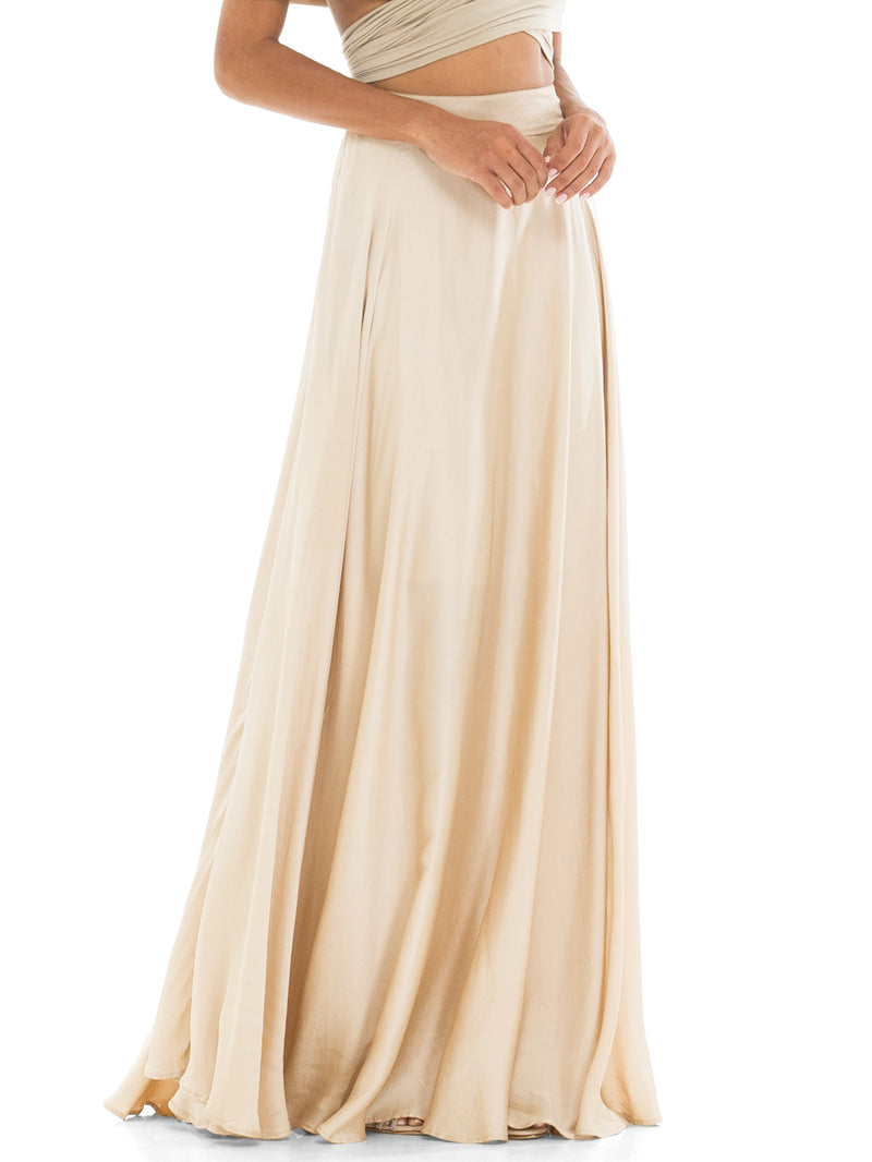 Champagne chiffon 2024 maxi skirt