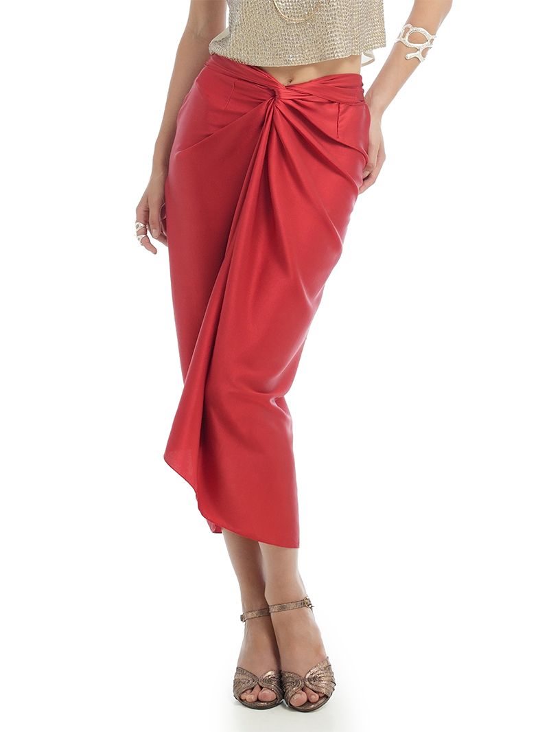 Shakti Midi Skirt Red