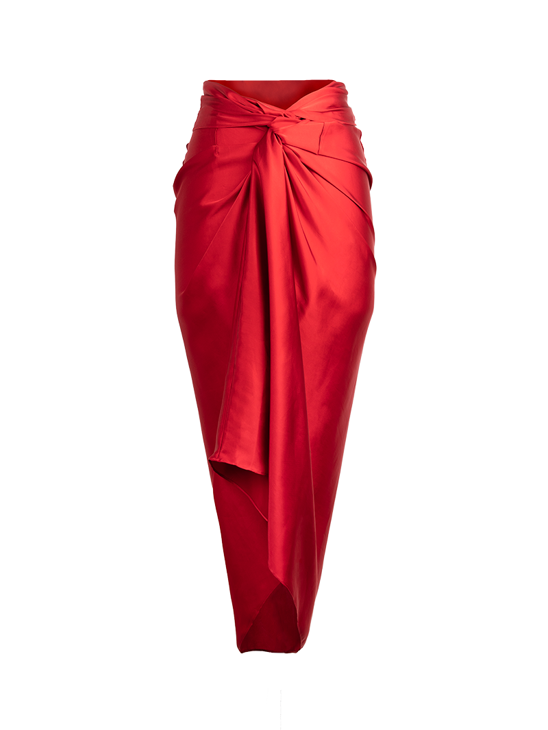 Shakti Midi Skirt Red