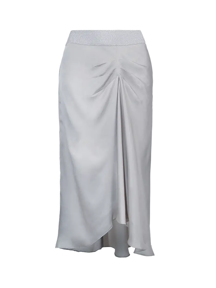Alya Midi Skirt in light grey - ghost front view
