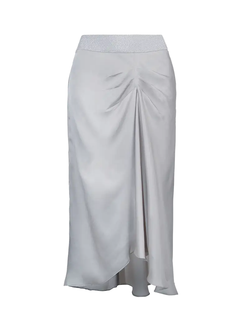 Alya Midi Skirt in light grey - ghost front view