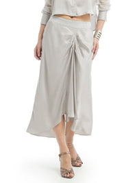 Alya Midi Skirt Light Grey
