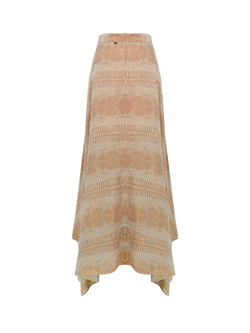 Oshun maxi skirt in taupe snake print - ghost back view