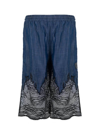 Mora lace shorts in denim - ghost back view