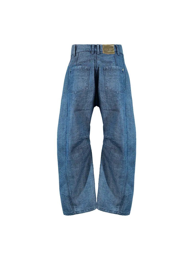 Snap Jeans Pants - ghost back view, handcrafted in Lily Jean's atelier in Bali