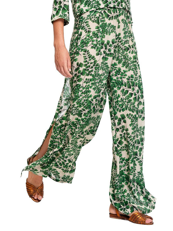 Wrap Pants in Fern Print