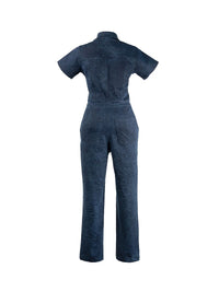 Dash jumpsuit in blue denim - ghost back view