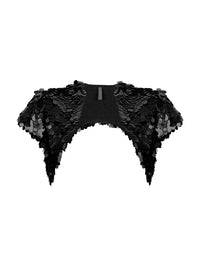 Armour sequin vest in black - ghost front view
