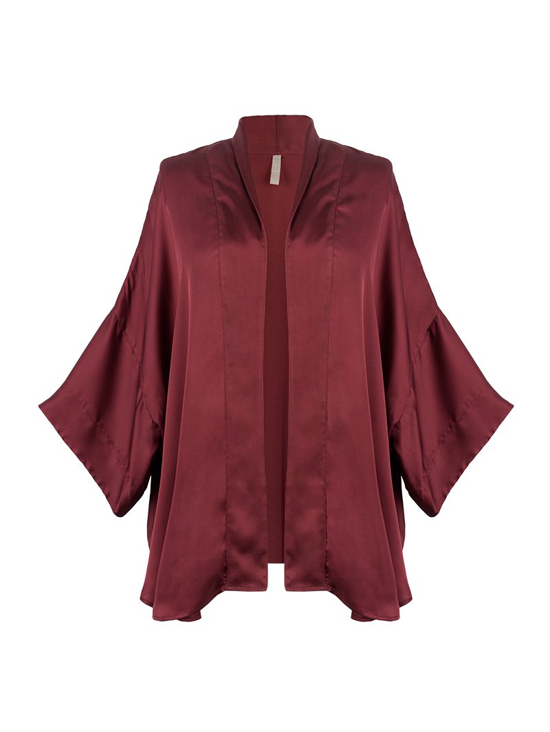 Isyana Short Kimono Wine