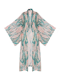 Kyoto Maxi Kimono in Never-Never Print - Ghost Front View