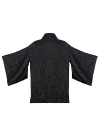 Geisha black beaded outer kimono - ghost back view