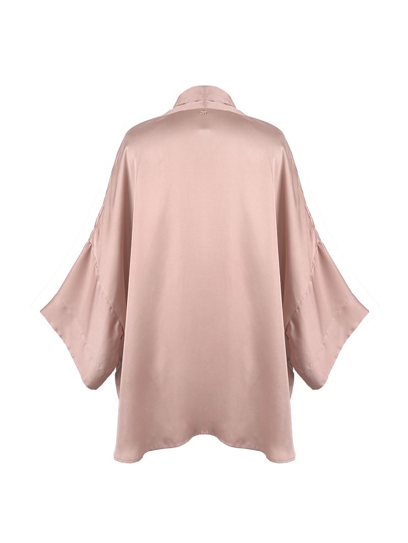 Isyana Kimono in Wood Rose color - ghost back view