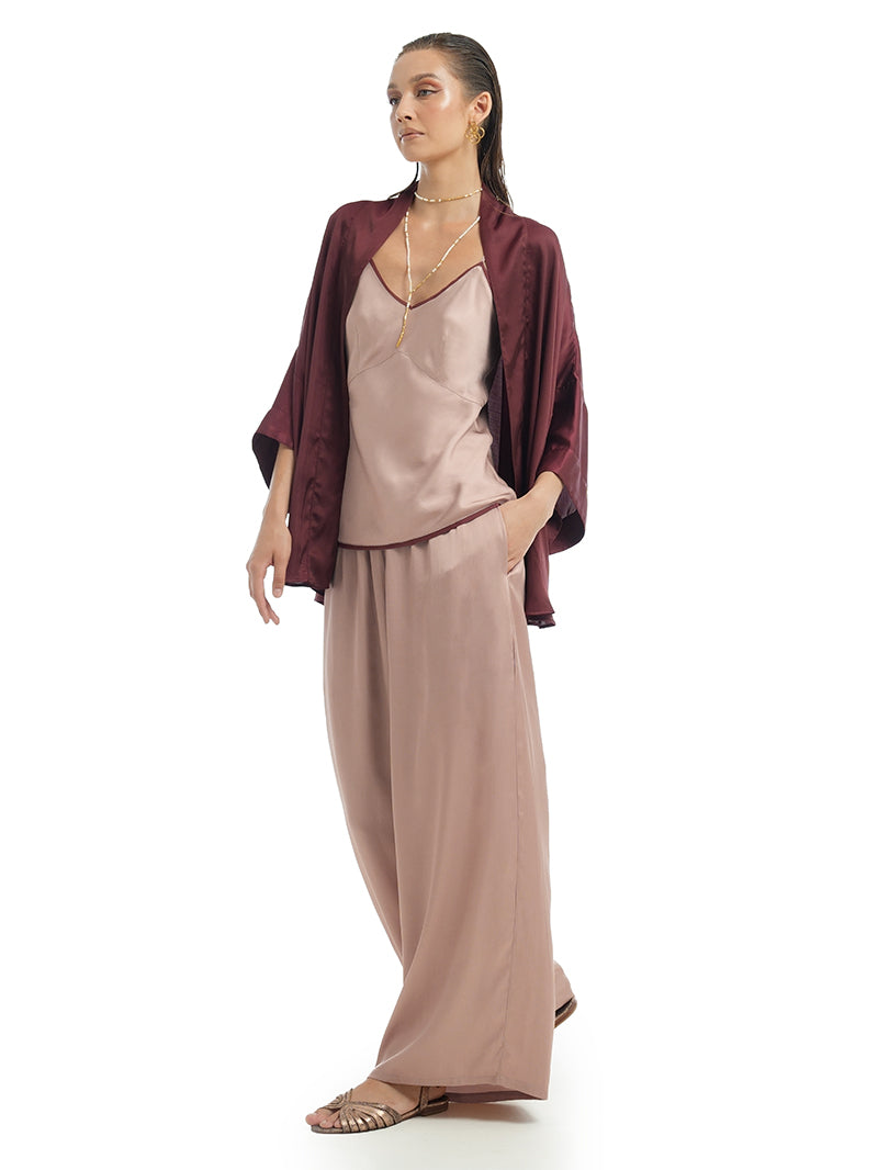 Isyana Short Kimono Wine