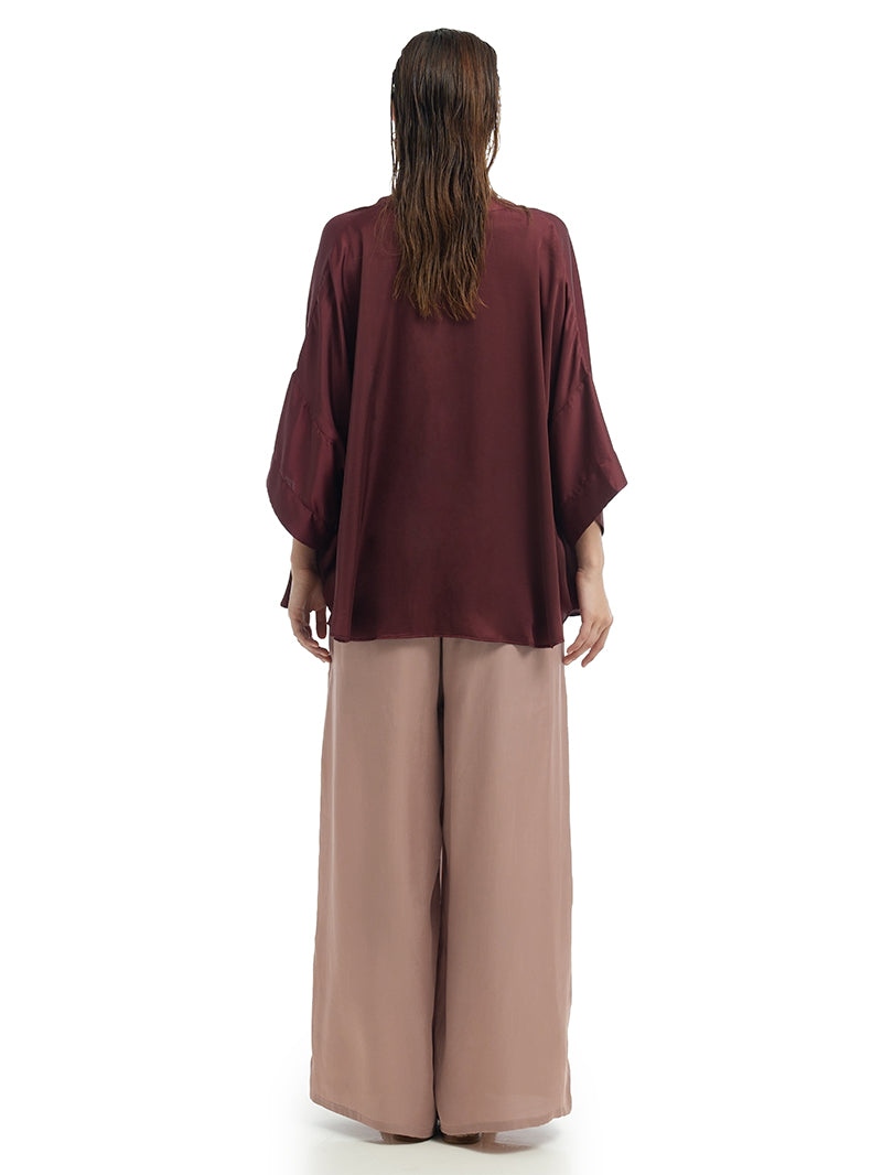 Isyana Short Kimono Wine