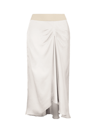 Alya midi skirt in Vanilla color - ghost front view