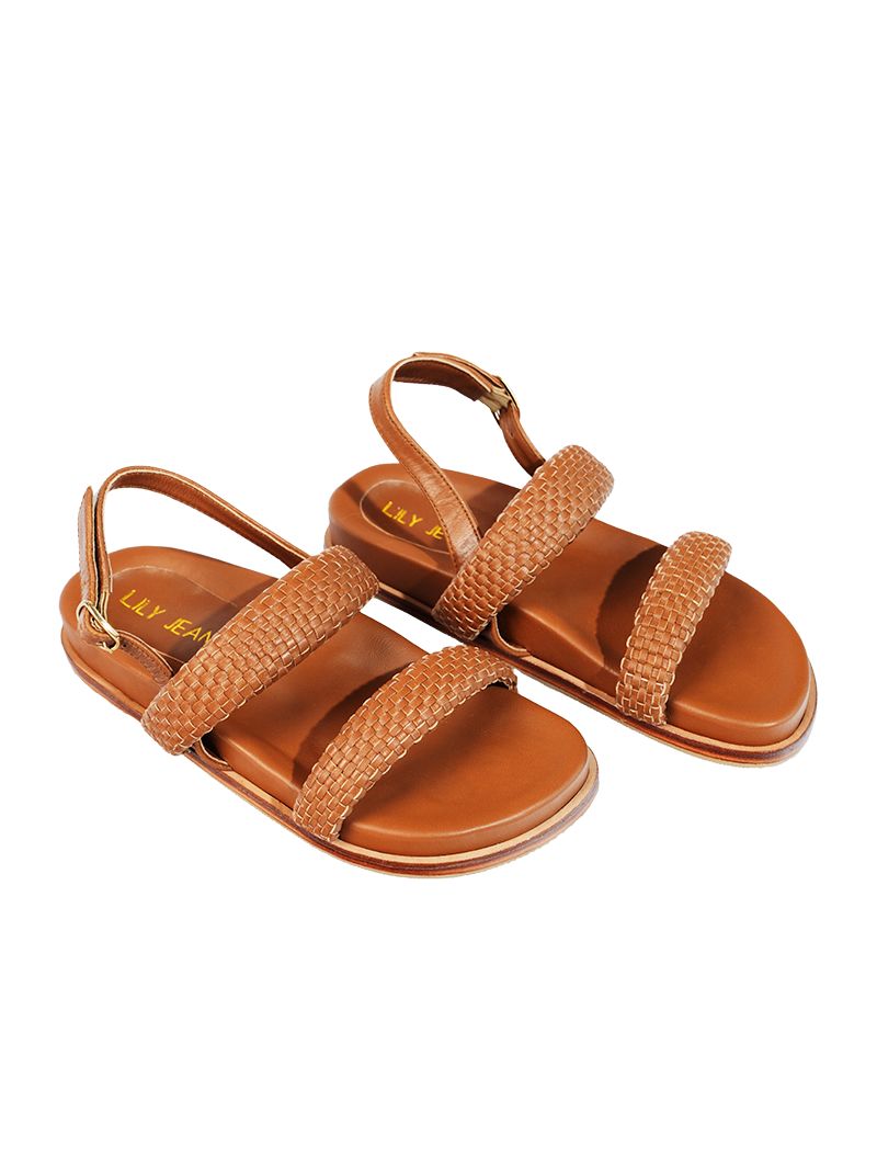 Charlie Flats in Caramel - left high angle view
