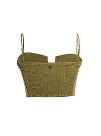 Dani Bustier Top in Matcha - ghost back view, handcrafted at Lily Jean's atelier in Bali