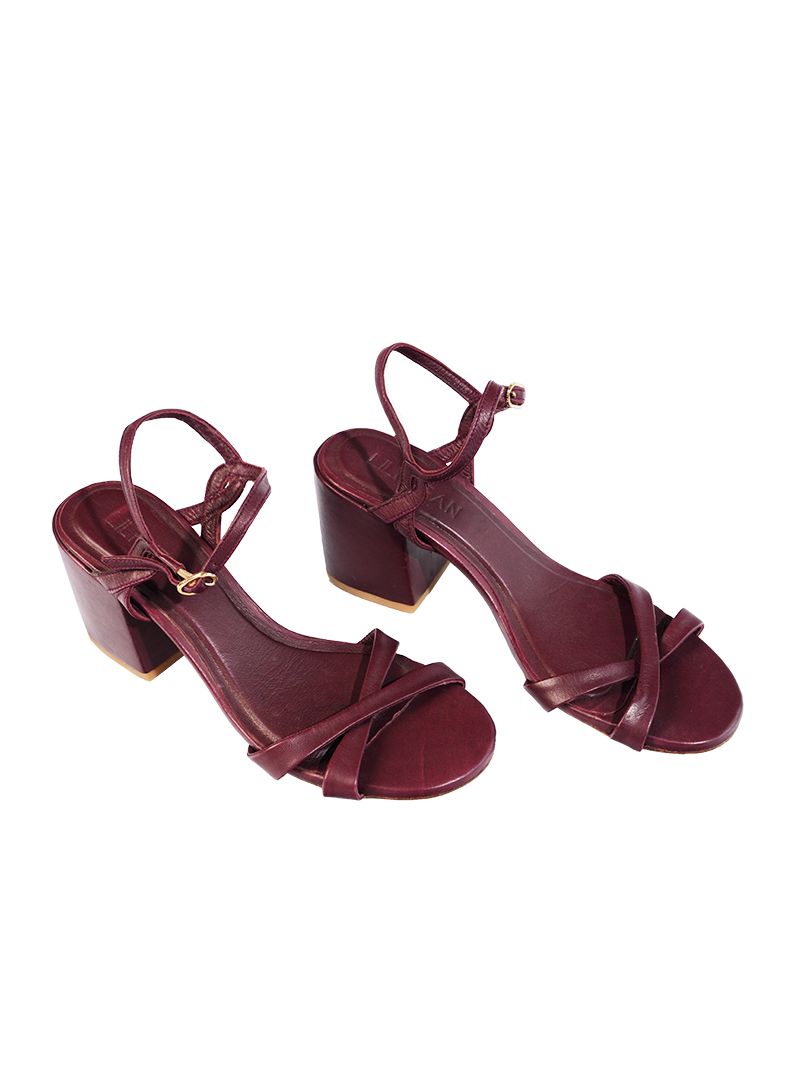 Esther Heels in Wine - upper front high view