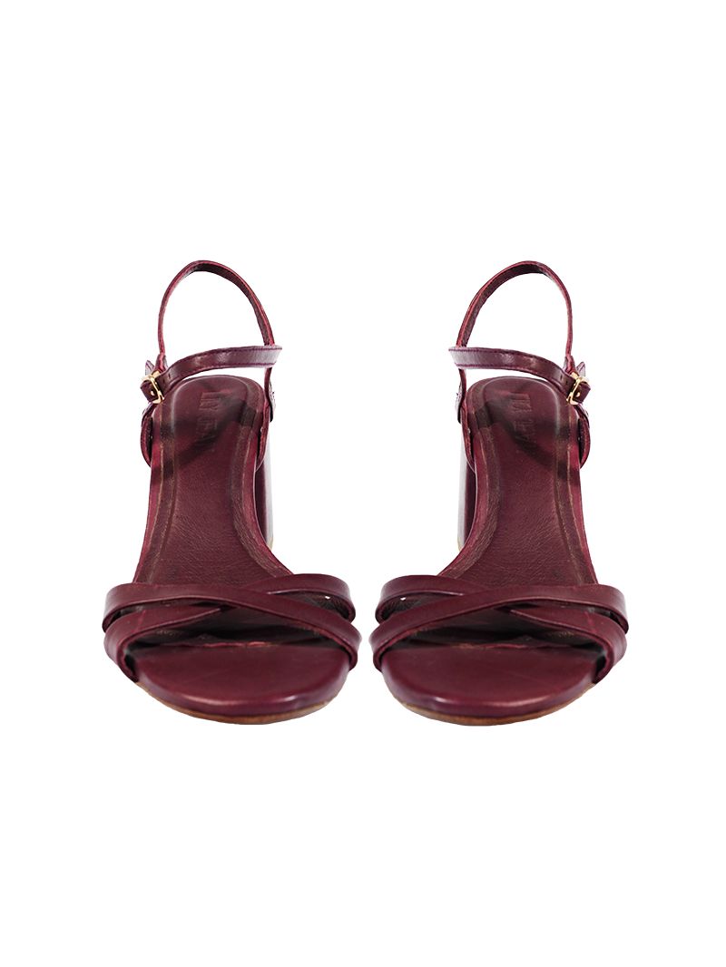 Esther Heels in wine - front view