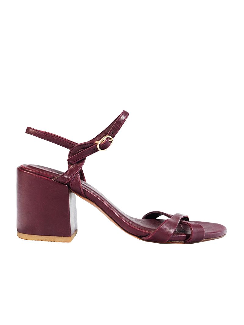 Esther Heels in wine - side view