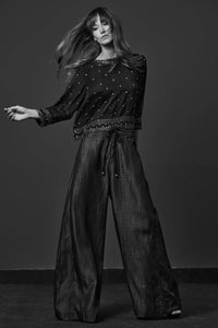 Hera Pants styled with Giselle top and Margot heels, front view - worn by model