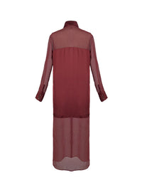 Josie shirt dress in Wine color - ghost back view
